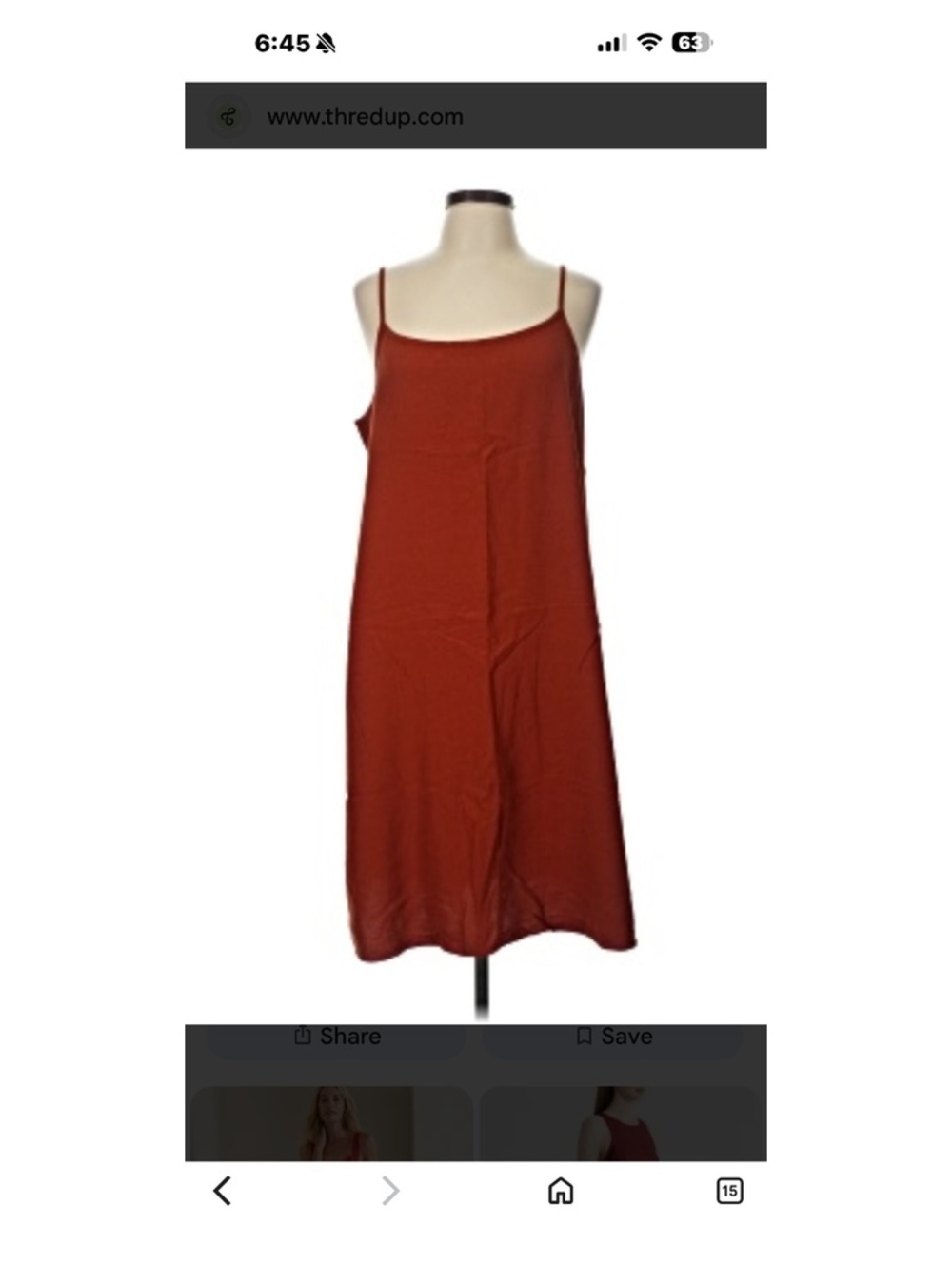 Eileen Fisher Rust Orange Silk Slip Dress XS